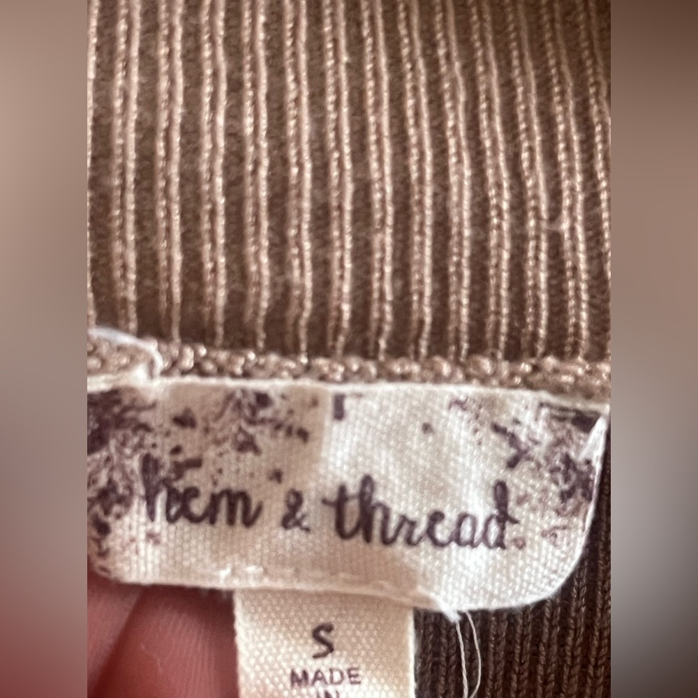 Hem & Thread Tan Ribbed Top - Picture 2 of 3